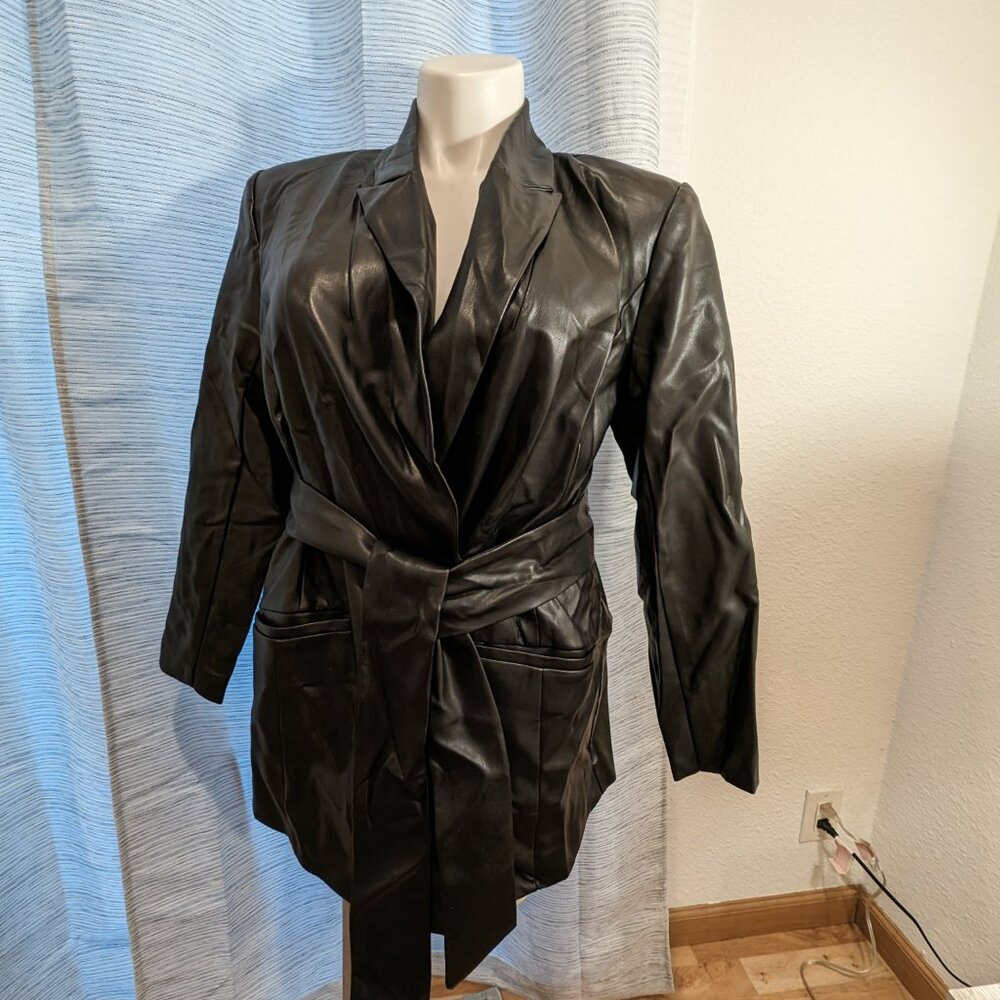 Eloquii - Faux Leather Coat - Size 14